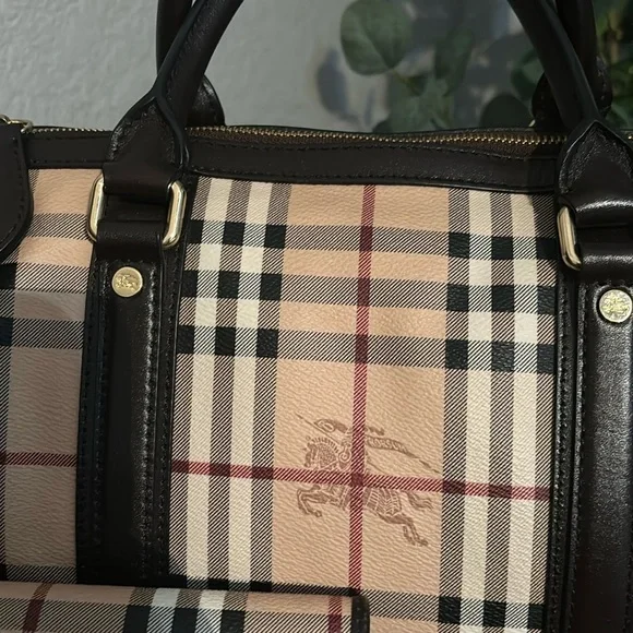 Burberry Alchester Haymarket Medium Bowler Top Handle Bag and Wallet Set NWOT - Picture 10 of 10